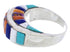 Sterling Silver Multicolor Inlay Southwest Ring Size 8-3/4 UX36039